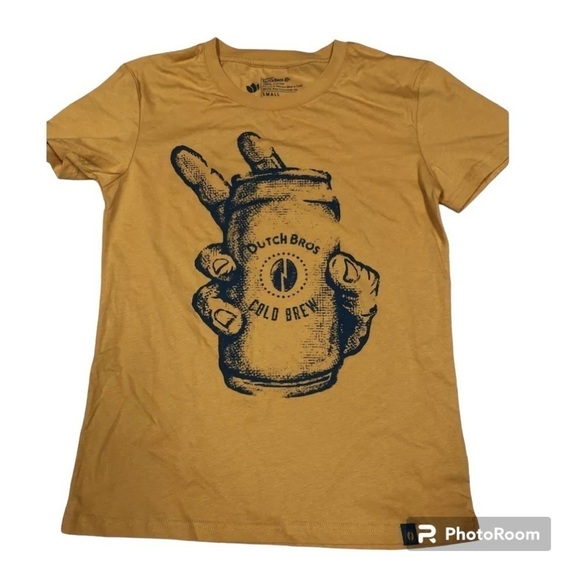 Size Medium Dutch Bros. Yellow Cold Brew T-Shirt - Picture 1 of 2